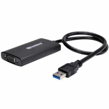 Sandberg USB 3.0 Male to VGA Female Converter Cable, Black