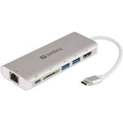 Sandberg USB 3.1 Type-C Dock, HDMI, USB 3.0, USB-C, Aluminium, 5 Year Warranty