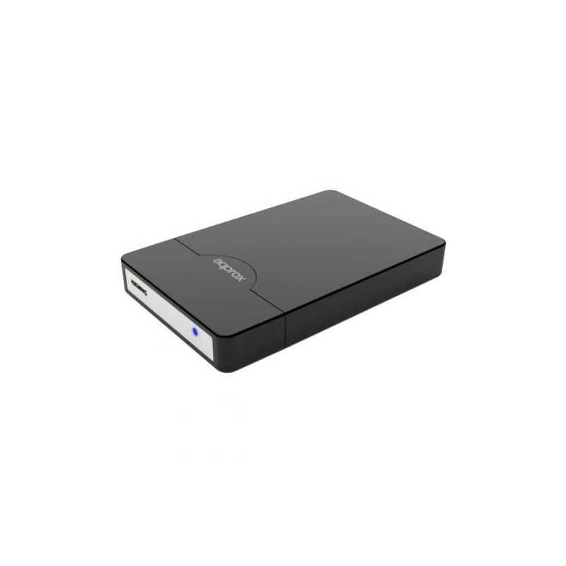 Approx Black External 2.5" SATA Hard Drive Caddy, USB3, USB Powered, Screwless, Carry Case