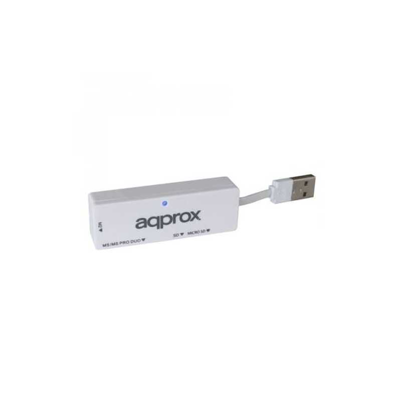 Approx (APPCRO1B) External Multi Card Reader, 4 Slot, USB Powered, White