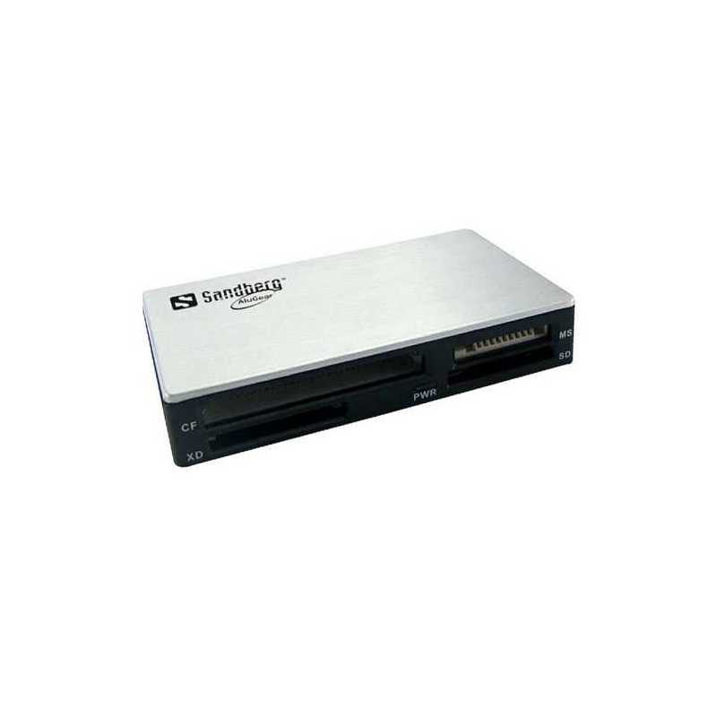 Sandberg (133-73) External USB 3.0 Multi Card Reader, 6 Slot, USB Powered, Silver & Black, 5 Year Warranty