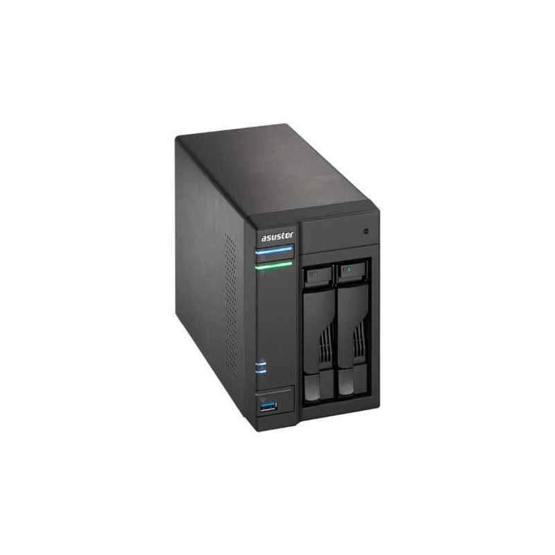 ASUSTOR AS6302T 2-Bay NAS Enclosure (No Drives), Dual Core CPU, 2GB DDR3L, HDMI, USB3 Type-C, Wake on WAN, Dual GB LAN