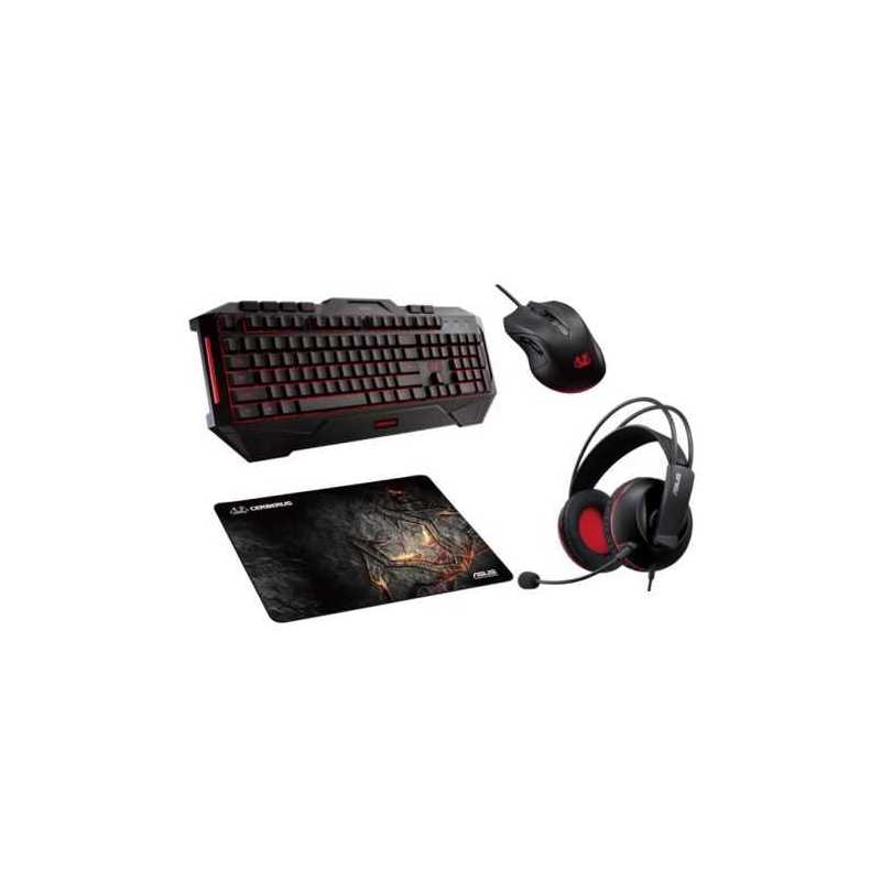 Asus CERBERUS Gaming Bundle - Keyboard, Headset, Mouse & Mouse Pad Included, Soft Bundle