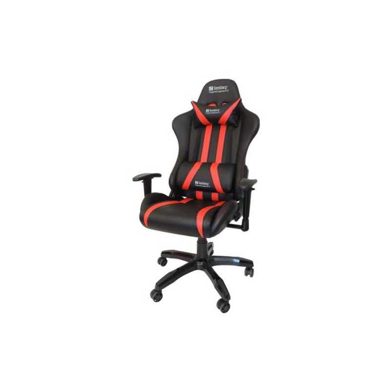 Sandberg Commander Gaming Chair, Tiltable & Height Adjustable, Black & Red, 5 Year Warranty