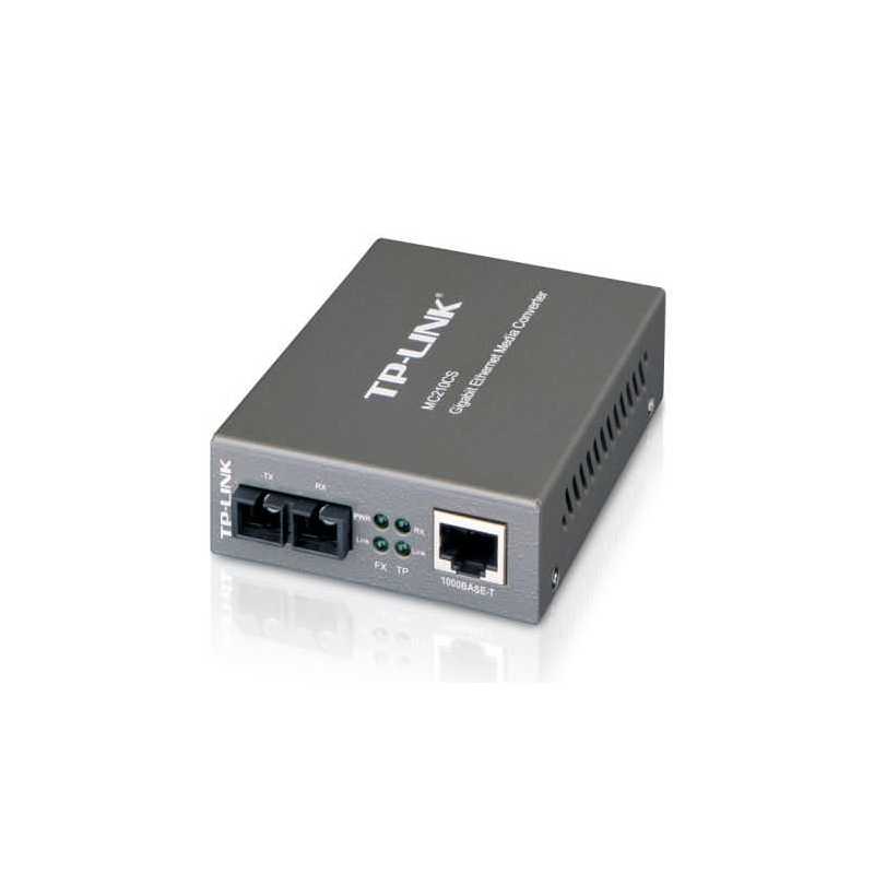 TP-LINK (MC210CS) Single-Mode Gigabit SC RJ45 Fiber Media Converter, up to 15km, Wave 1310nm