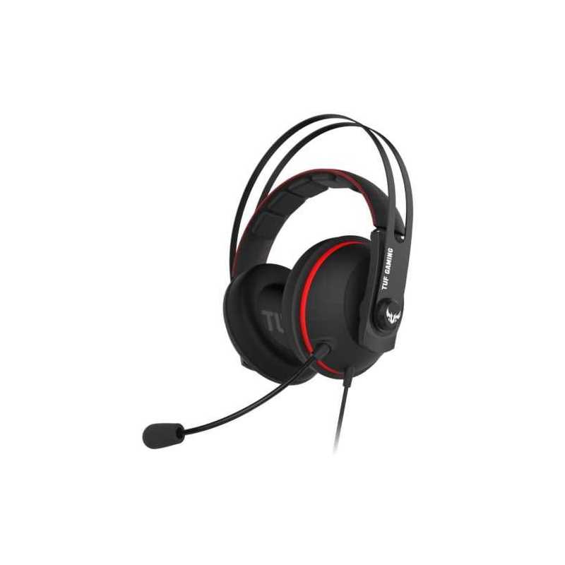 Asus TUF Gaming H7 Core Gaming Headset, 53mm Driver, 3.5mm Jack, Boom Mic, Stainless-Steel, Red