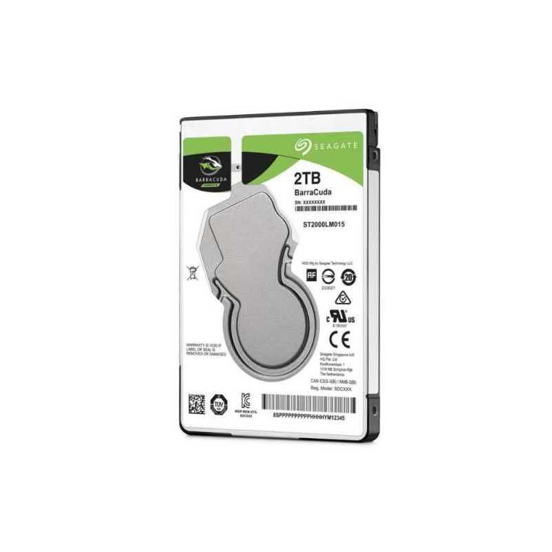Seagate 2.5", 2TB, SATA3, BarraCuda Hard Drive, 5400RPM, 128MB Cache, 7mm Seagate 2.5", 2TB, SATA3, BarraCuda Hard Drive, 5400RPM, 128MB Cache, 7mm