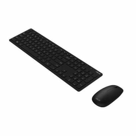 Asus W5000 Wireless Keyboard and Mouse Desktop Kit, Multimedia, Low Profile, 1600 DPI, Black
