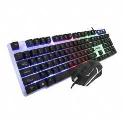 Jedel GK100 RGB Gaming Desktop Kit, Backlit Membrane RGB Keyboard & 800-1600 DPI LED Mouse