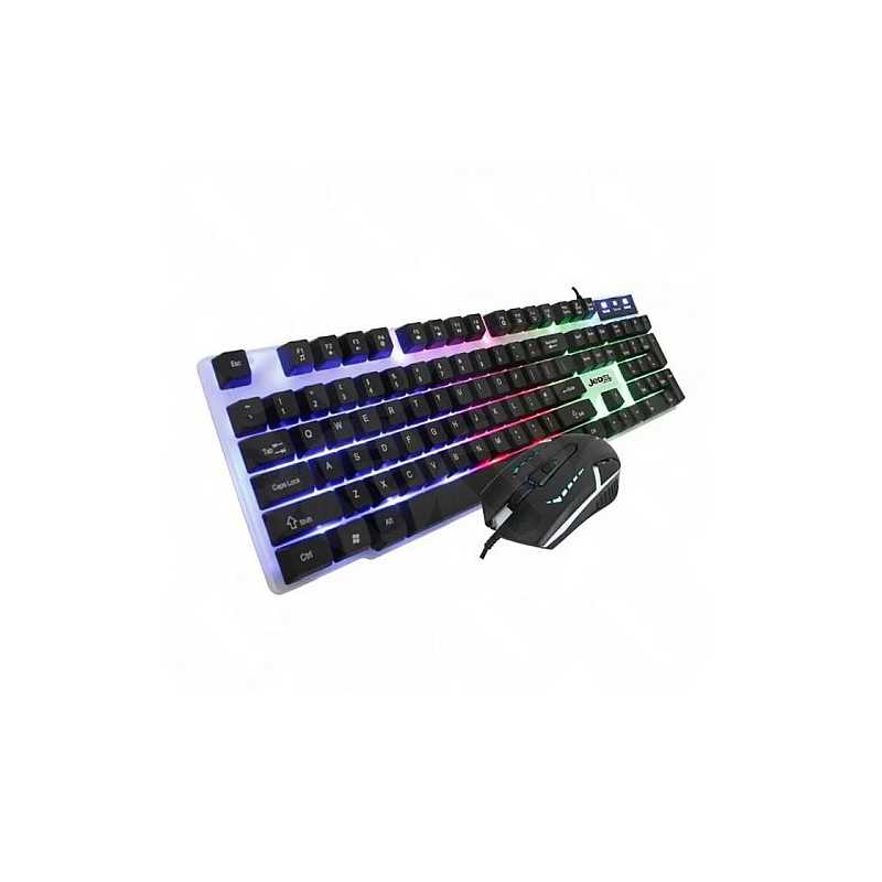 Jedel GK100 RGB Gaming Desktop Kit, Backlit Membrane RGB Keyboard & 800-1600 DPI LED Mouse