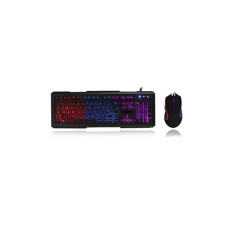 Spire Avenger Illuminated Gaming Desktop Kit, 3-Colour LED Backlit Keyboard, 1600/2400/3200 DPI Mouse