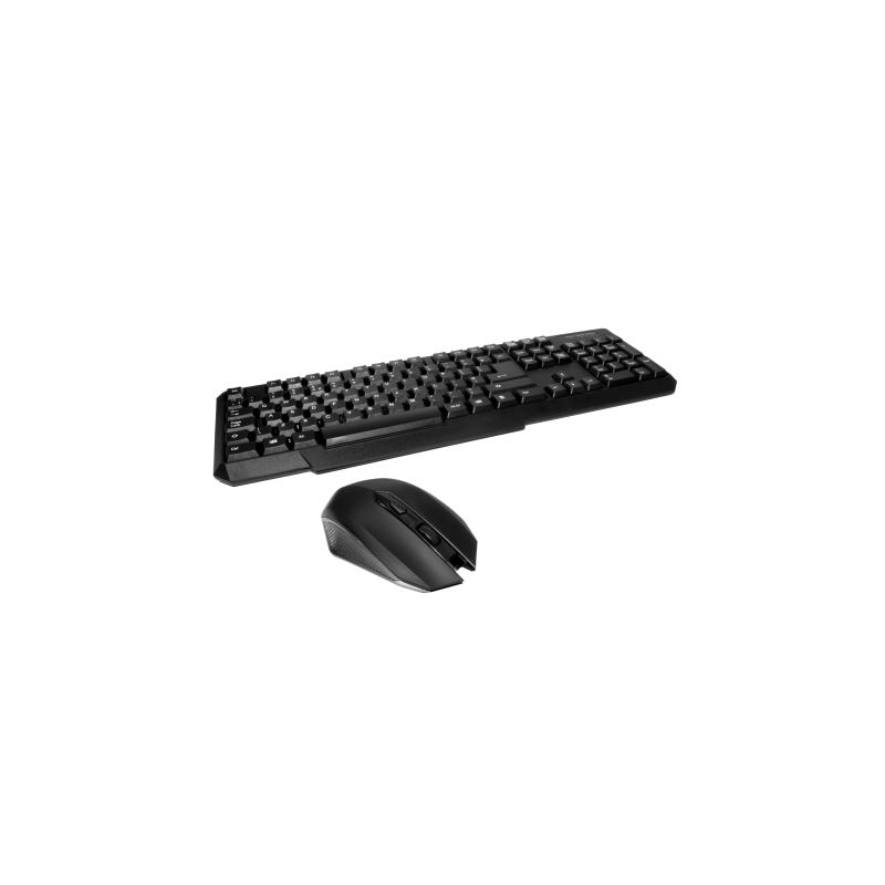 Spire RF-888 Wireless Keyboard and Mouse Desktop Kit, Micro USB Receiver, Multimedia, Black, Retail