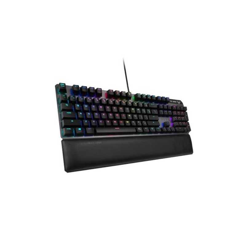 Asus TUF GAMING K7 Optical-Mech Gaming Keyboard, IP56 Resistance, Aircraft-grade Aluminium, Memory-Foam Pad, RGB Lighting