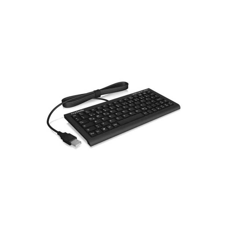 Keysonic ACK-3401U Wired Mini Keyboard, USB, Ultra-Compact with Full Functionality, SoftSkin Coating