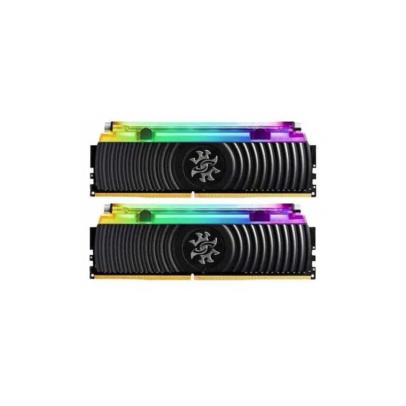 ADATA XPG Spectrix D80 RGB LED 16GB Kit (2 x 8GB), Hybrid Liquid/Air Cooling, DDR4, 3600MHz (PC4-28800), CL17, XMP 2.0, DIMM Memory, Black