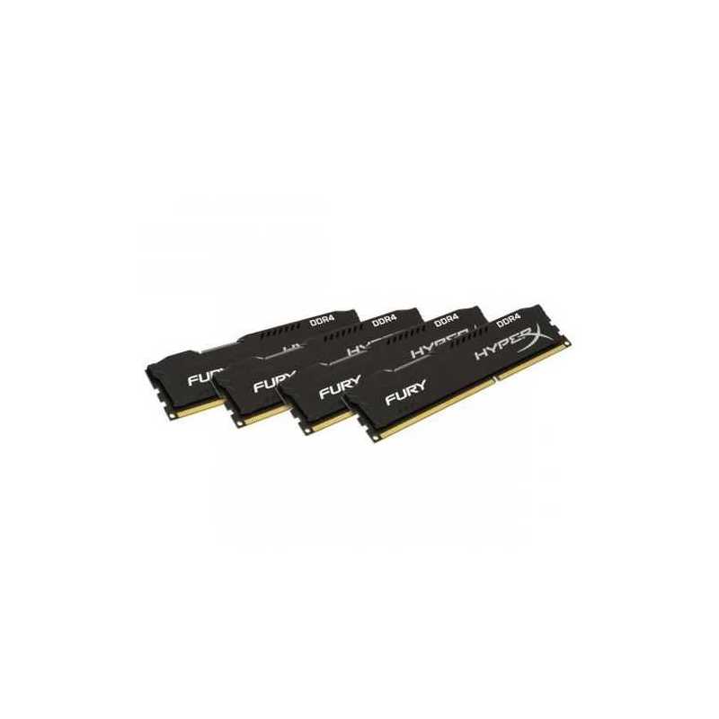 HyperX Fury Black 32GB Kit (4 x 8GB), DDR4, 2400MHz (PC4-19200), CL15, 1.2V, XMP 2.0, DIMM Memory