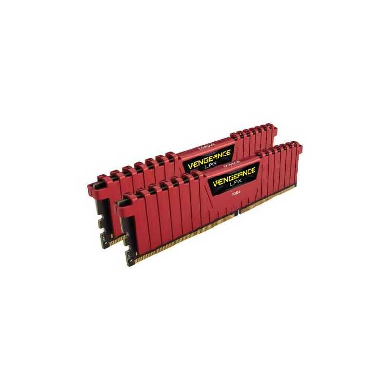 Corsair Vengeance LPX 8GB Kit (2 x 4GB), DDR4, 2400MHz (PC4-19200), CL16, XMP 2.0, DIMM Memory, Red