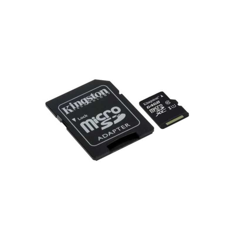 Kingston 64GB Canvas Select Micro SDXC Card with SD Adapter, Class 10
