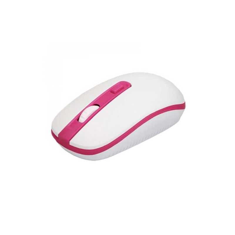 Approx APPWMVWP Wireless Optical Mouse, 800 - 1600 DPI, Nano USB, White & Pink 