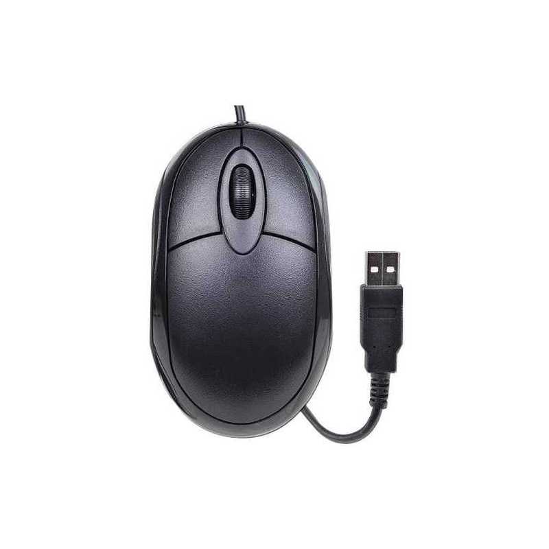 Compoint Wired Optical Laptop Mouse, USB, 1000 DPI, 3/4 Size, Black