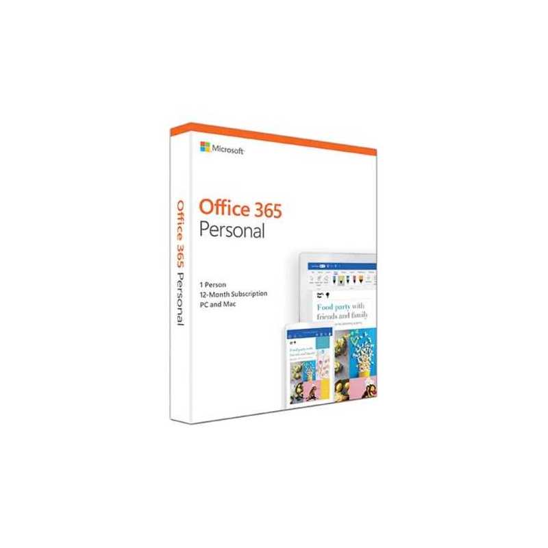 Microsoft Office 365 Personal 2019, 1 User, 1 Device, 1 Year Subscription, 32 & 64 bit, Medialess