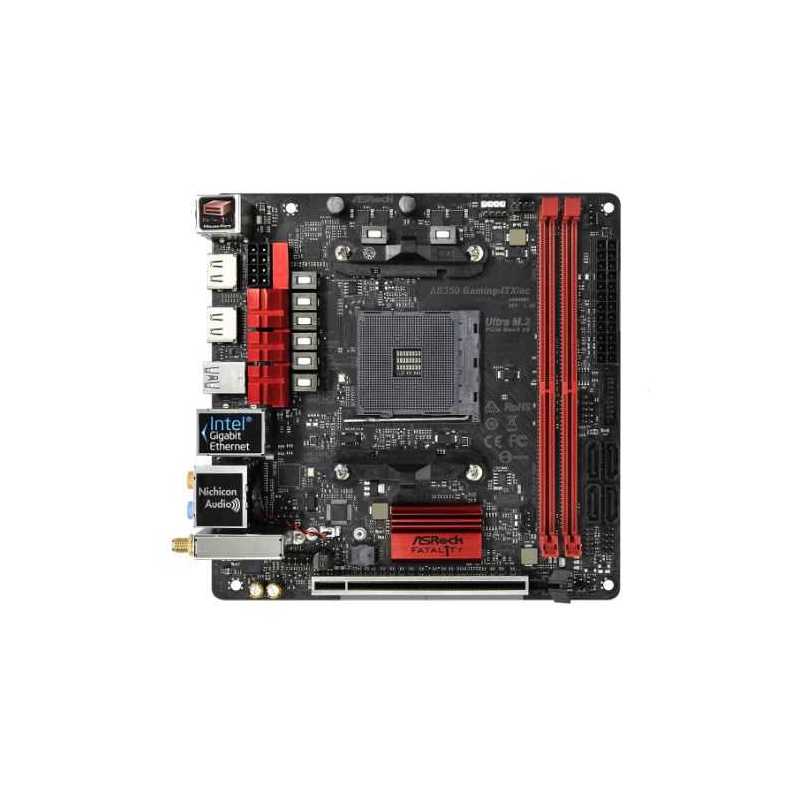 Asrock AB350 GAMING-ITX/AC, AMD B350, AM4, Mini ITX, 2 DDR4, Wi-Fi, 2 HDMI, RGB Lighting