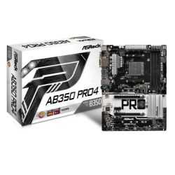 Asrock AB350 PRO4, AMD B350, AM4, ATX, 4 DDR4, VGA, DVI, HDMI, RAID