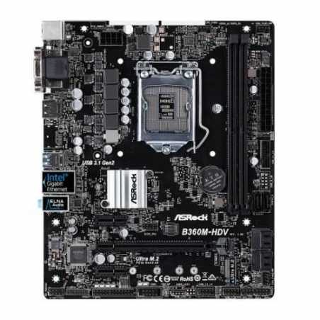 Asrock B360M-HDV, Intel B360, 1151, Micro ATX, DDR4, VGA, DVI, HDMI, M.2