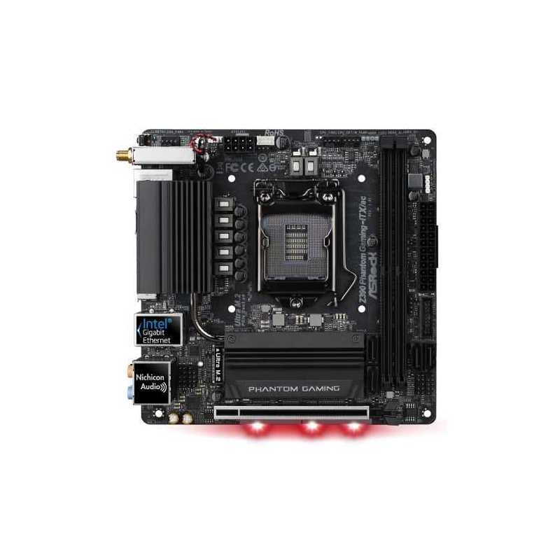 Asrock Z390 PHANTOM GAMING-ITX/AC, Intel Z390, 1151, Mini ITX, 2 DDR4, HDMI, DP, Wi-Fi, RGB Lighting