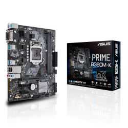 Asus PRIME B360M-K, Intel B360, 1151, Micro ATX, DDR4, VGA, DVI, M.2, USB 3.1 Gen2